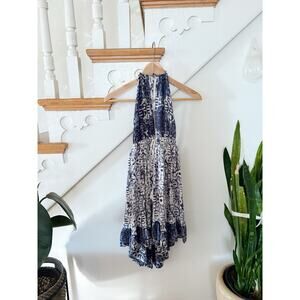 Free People Beach Day Halter Dress Blue Indigo sz S